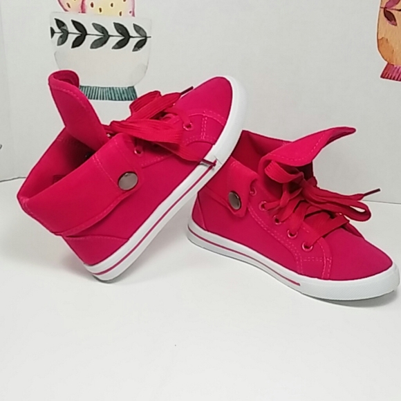 🆕 Girl's Fuchsia Pink Fold Over High Top 🆕 - Picture 7 of 7
